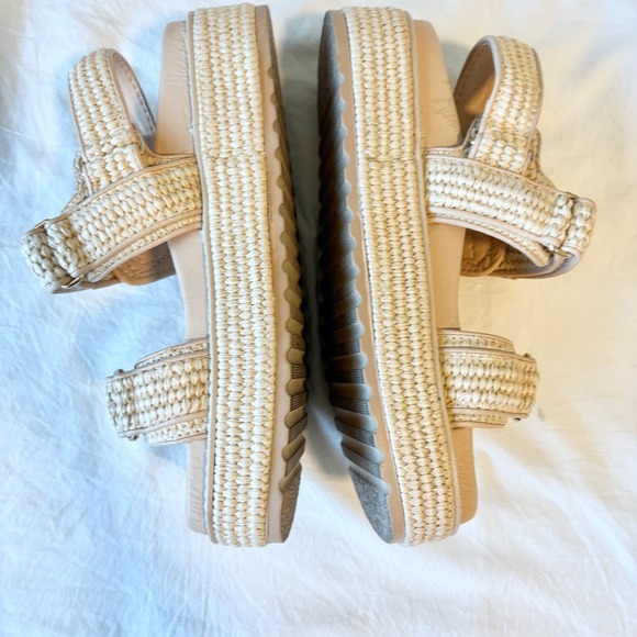 Steve Madden Big Mona Platform Sandals Raffia Espadrille Platform Buckle Size 8 - Picture 3 of 9